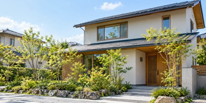 緑に囲まれた戸建て住宅のイメージ