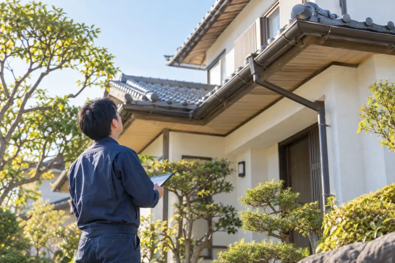 住宅の屋根・外壁を点検する場面のイメージ